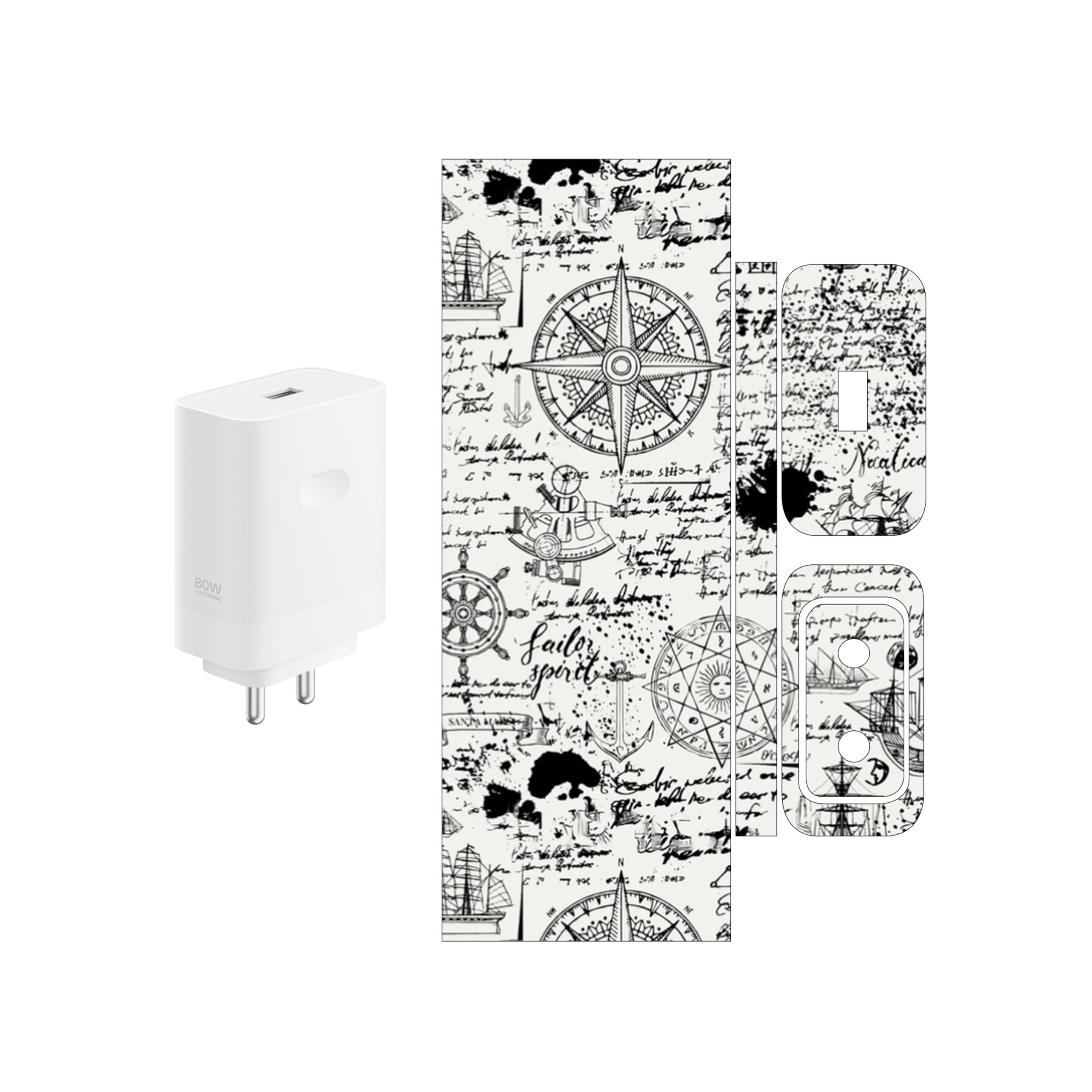 Compatible for Oppo & ONEPLUS SUPERVOOC (80W) - Charger/Adapter Skin Wrap (Design-1) (48)