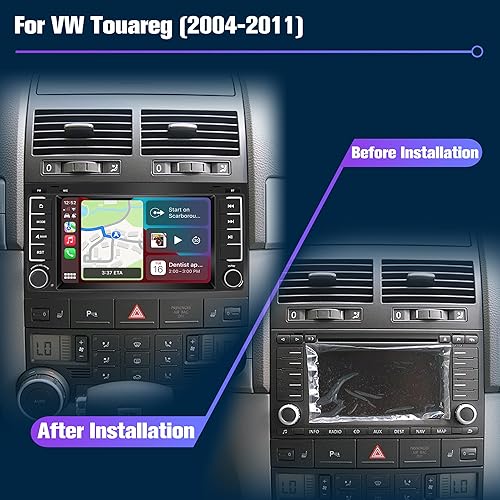 Miniatura 2 de Radio para Touareg 64G Estéreo de coche doble DIN con Bluetooth AM FM Apple Carplay para VW Touareg 2004-2011, 7 "Pantalla táctil del mercado de