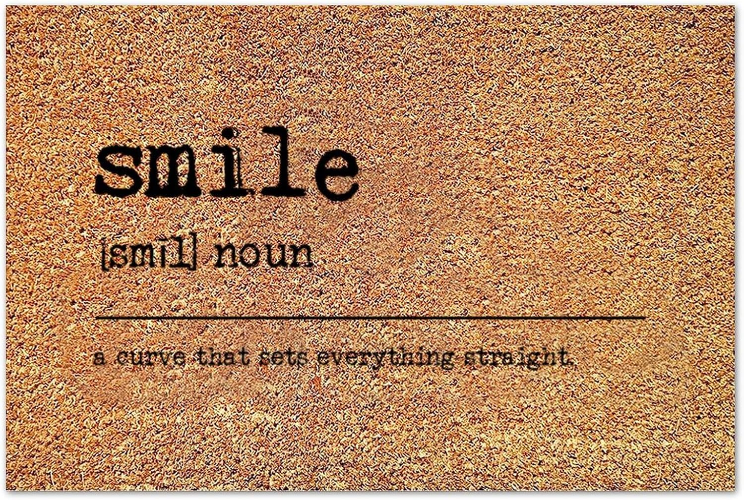 Smile Words with Definition Coir Door Mats Doormats, New