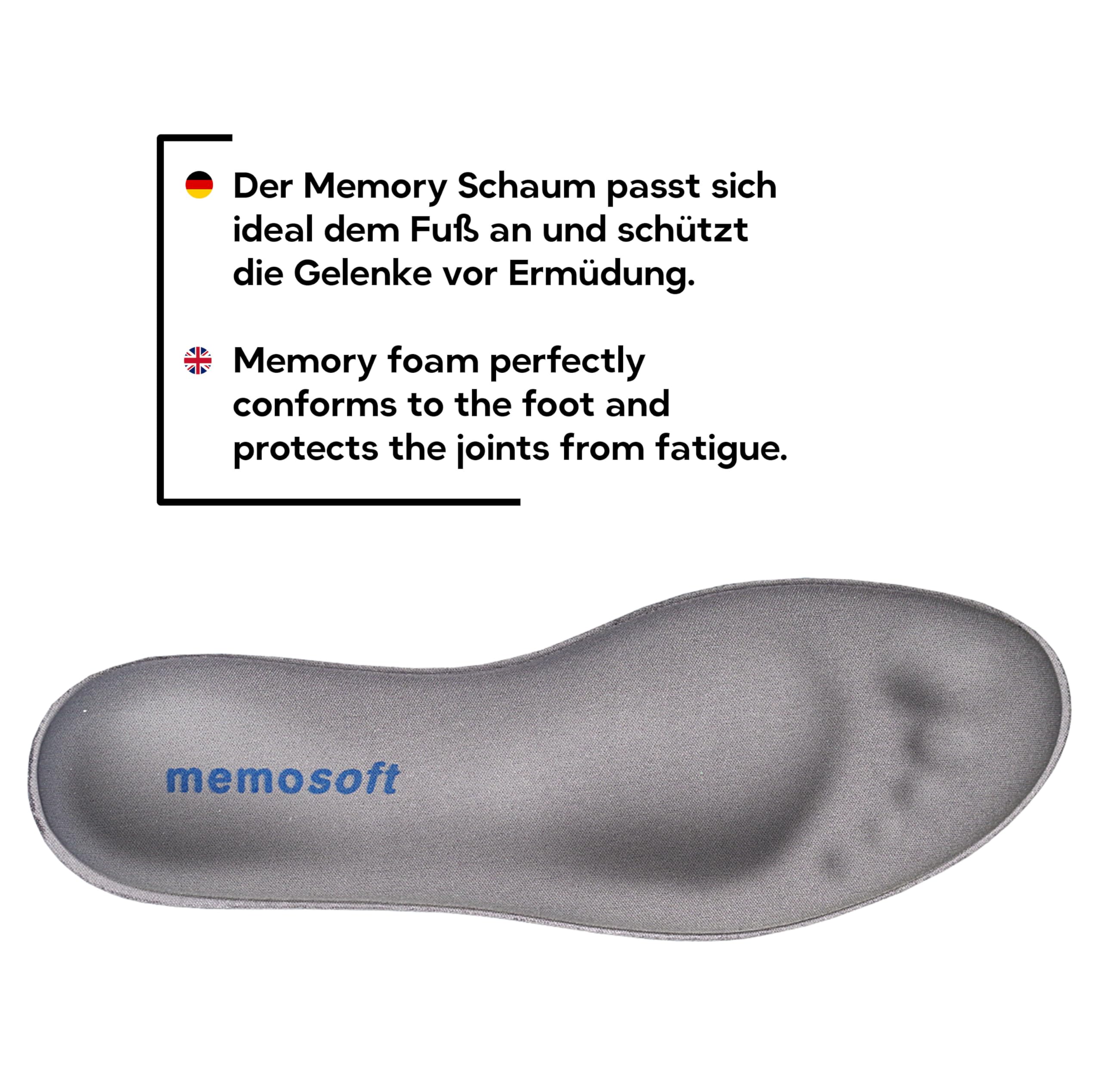 Wkładki do Butów | Wysokiej Jakości, Lekkie, Miękkie Wkładki Wykonane z Pianki Memory | Przytnij na Wymiar | Foot Morning Memosoft Comfort | Wszystkie Rozmiary (43 EU)
