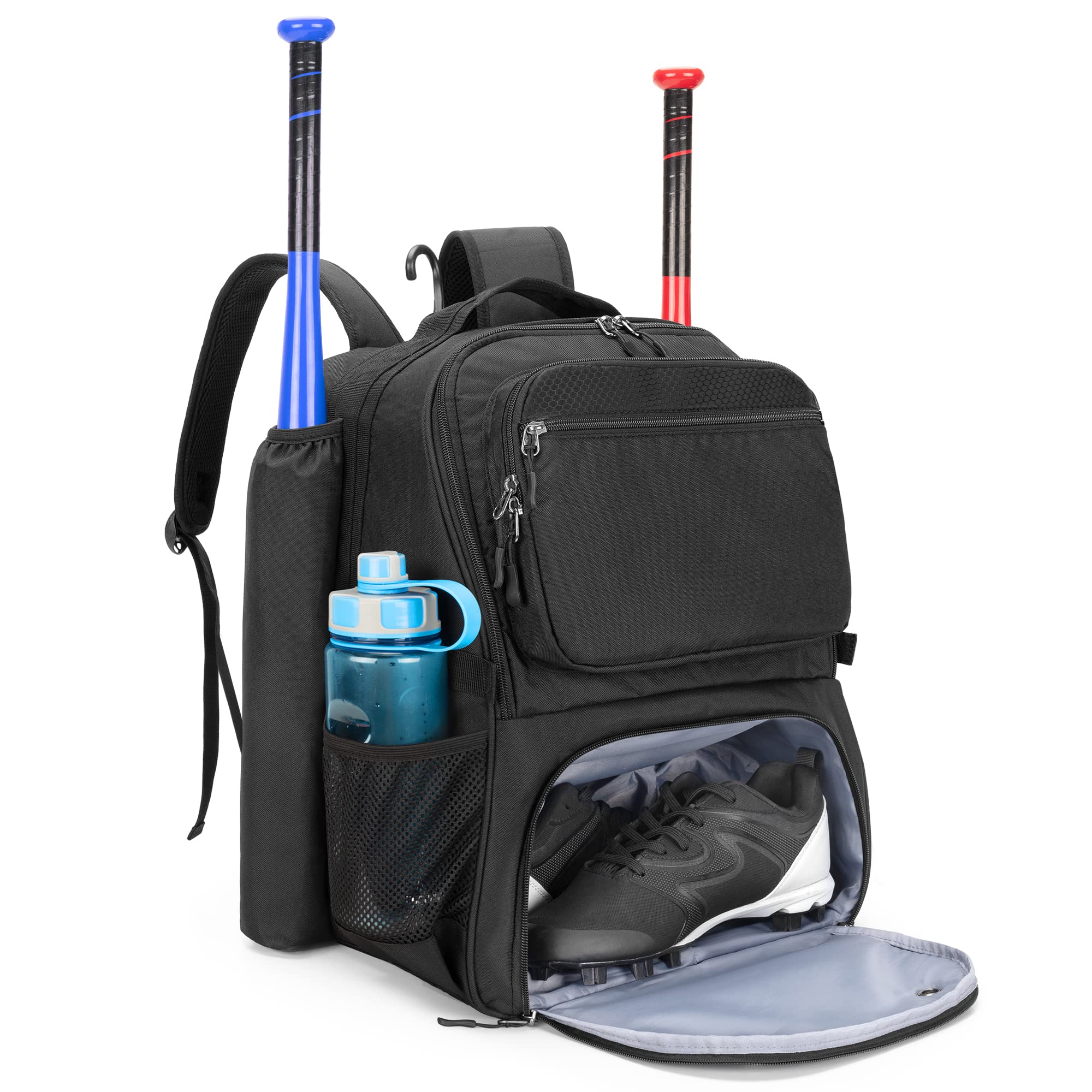 DSLEAF Baseball Bag Backpack for 2 Bats, Softball Equipment Bag for Adults
