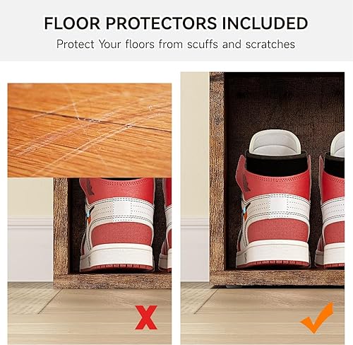 Miniatura 7 de GAOMON Banco de zapatos con cojín, banco de almacenamiento con 5 compartimentos y estantes ajustables, banco de zapatos de entrada para dormitorio y