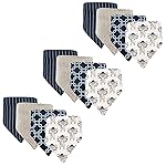 Hudson Baby Unisex Baby Cotton Bandana Bibs, Elephants 12-Pack, One Size