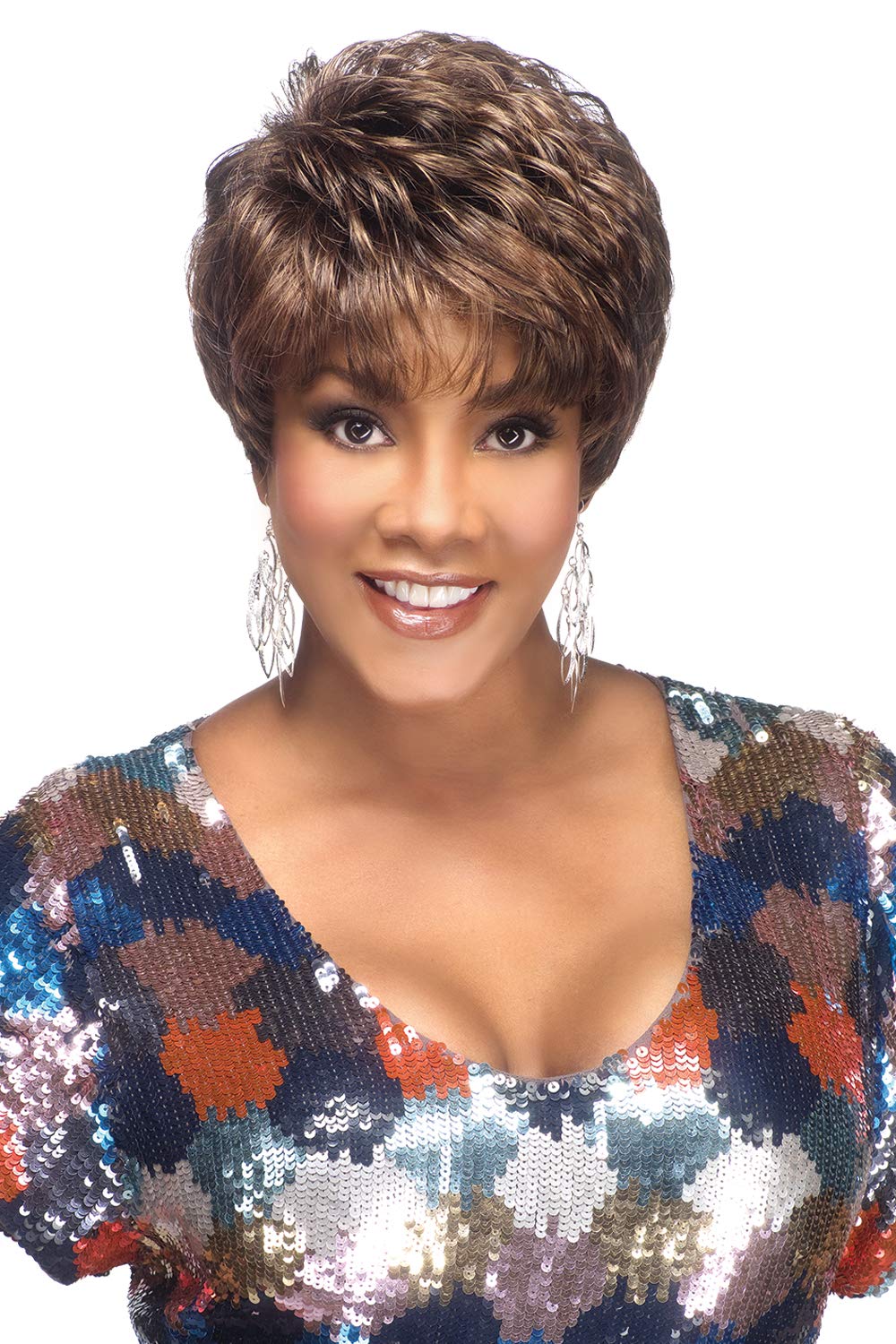 (TP301B) - Vivica A Fox AMY-V Pure Stretch Cap Synthetic Wig, TP301B, 210ml