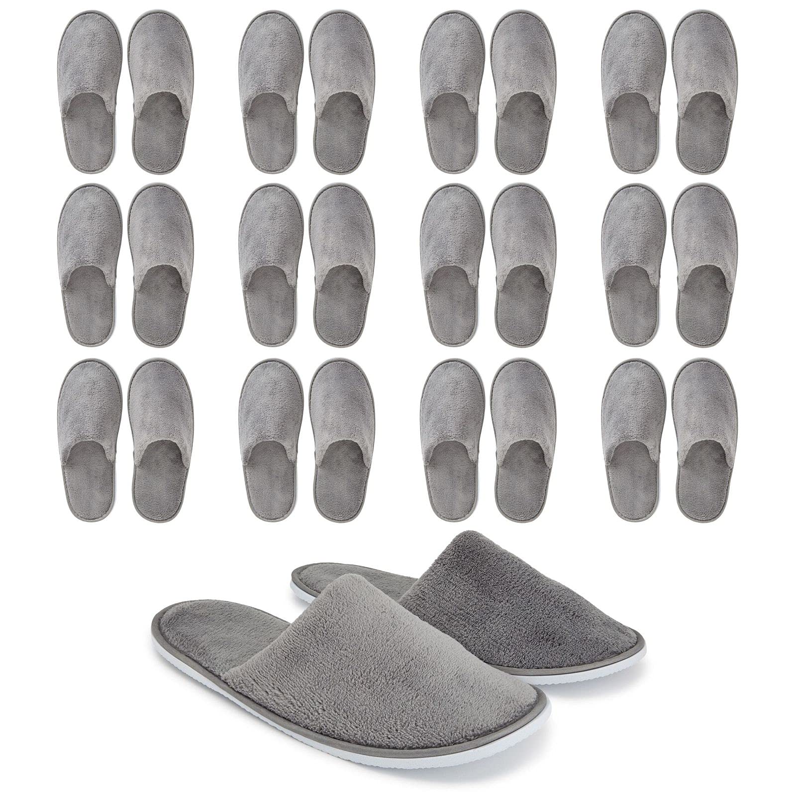 12 Pairs House Slippers for Guests, Individually Wrapped Disposable