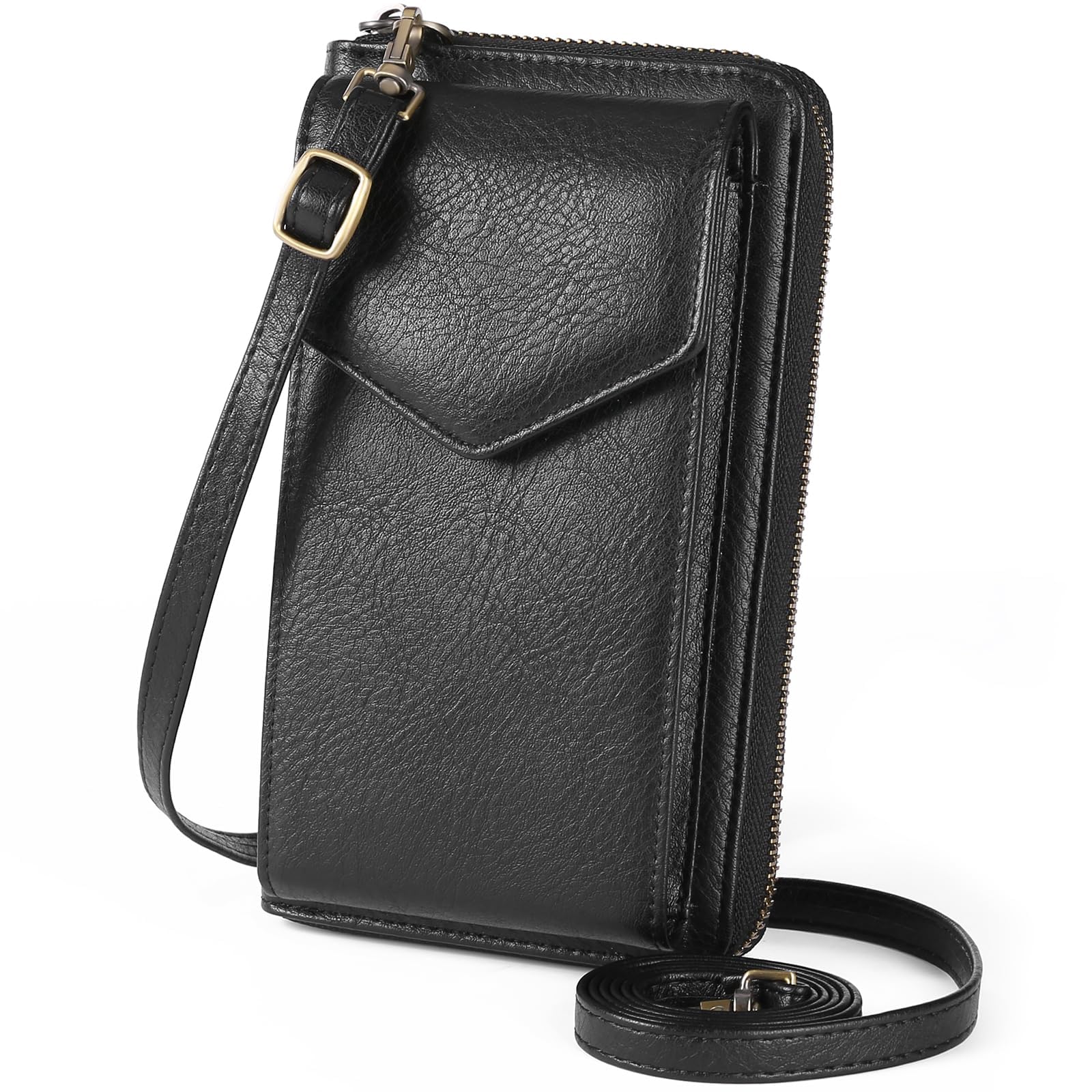 Crossbody Phone Bag for Women, Cross Body Handbags Phone Purse with Long Strap，Genuine Leather RFID Blocking Cell Phone Wallet