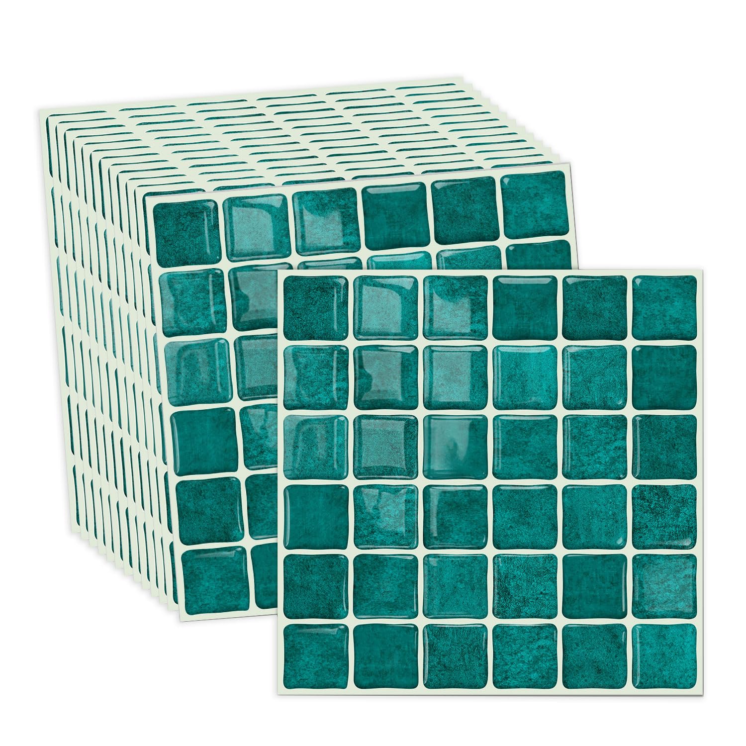 20 Sheets 3D Blue Mosaic Stick on Tiles, Peel and Stick Wall Tile Stickers