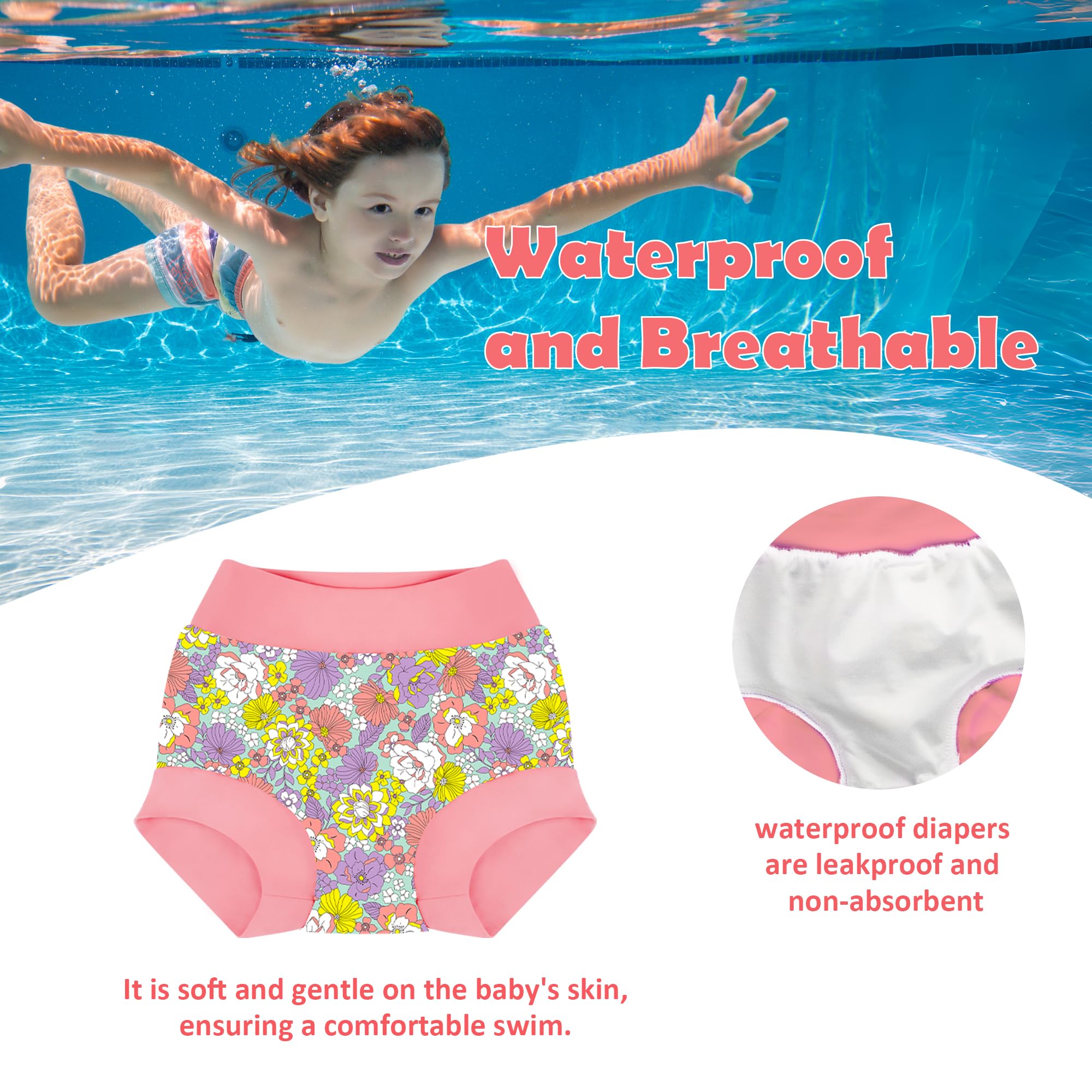 BIG ELEPHANT Lot de 2 Couches de Bain Anti-éruption pour bébé Unisexe, Maillot de Bain à Manches Longues pour garçons et Filles