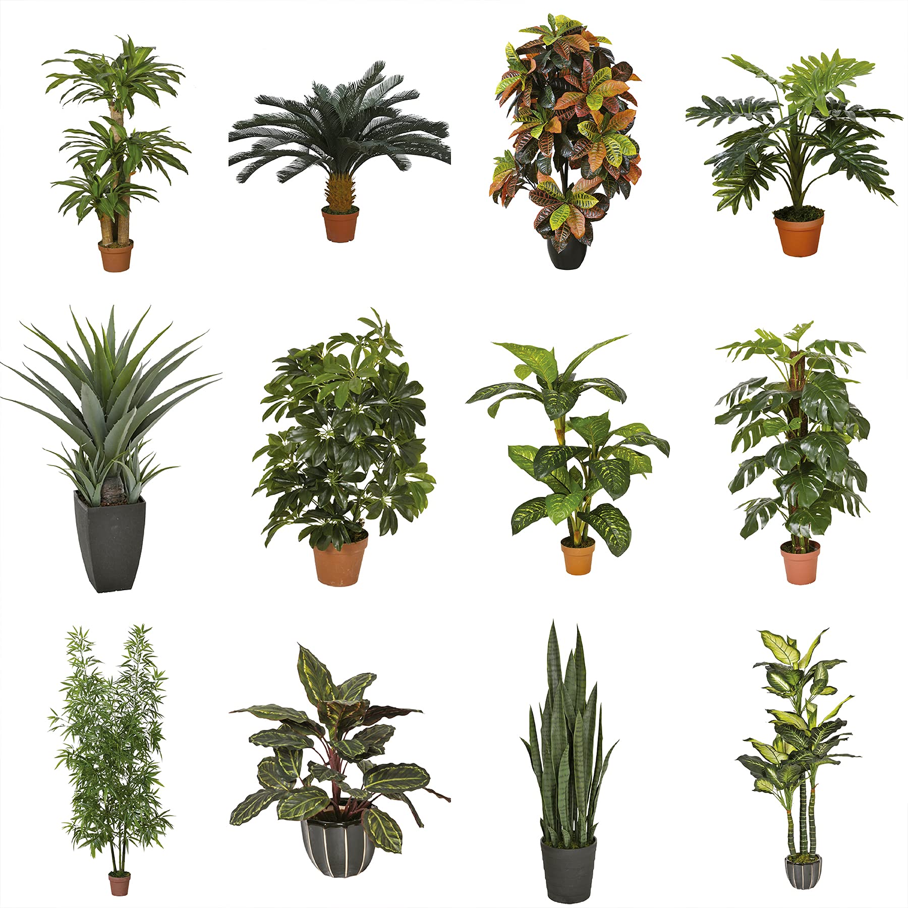 PLANTAWA Planta Dracena 145cm Plantas Artificiales Decoración para Interior y Exterior, Planta Artificial con Maceta para hogar Ideal para salón Cocina terraza o jardín