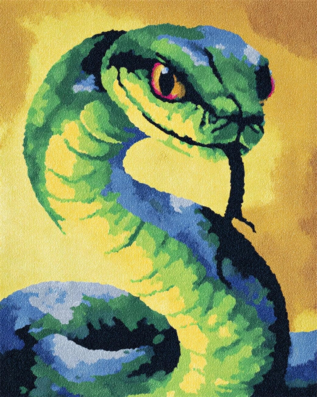 Henypt DIY Latch Hook Rug Kits Watercolor Snake 80x115cm