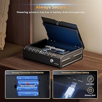 ONNAIS Iron PRO Biometric Fingerprint Gun Safe For Handgun: Swift Entry