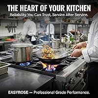Vista 7 de Placa caliente de gas comercial de 24 pulgadas, rango de encimera de 4 quemadores 120,000 BTU, estufa de acero inoxidable resistente con rejillas