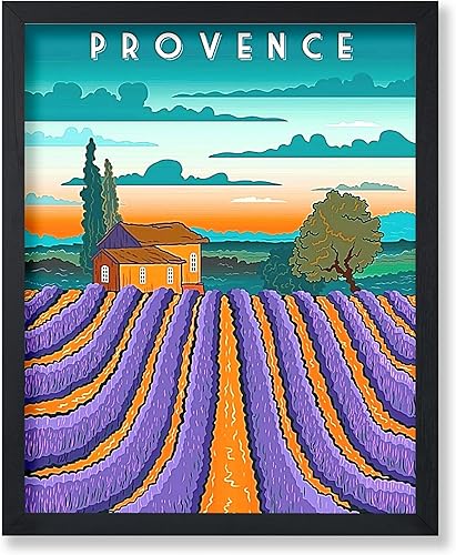 Poster Master Póster de viaje vintage, impresión retro de la Provenza, arte de Francia, arte de campos de lavanda, regalo de inauguración de la casa