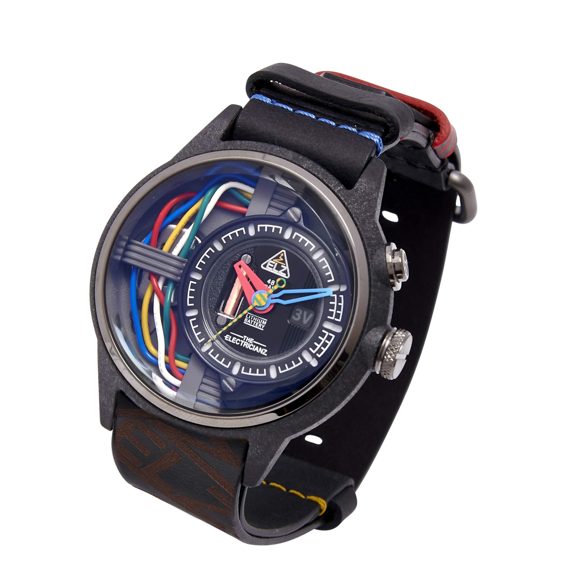 Carbon Z Mens Designer Watch LED Light UP DIAL, Swiss Design, Unique