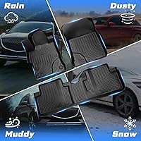 Vista 5 de Sunsdrew Alfombrillas de piso para Honda Civic 2012 2013 2014 2015 Todo clima Goma Revestimientos de piso para Civic, 3 piezas Conjunto completo