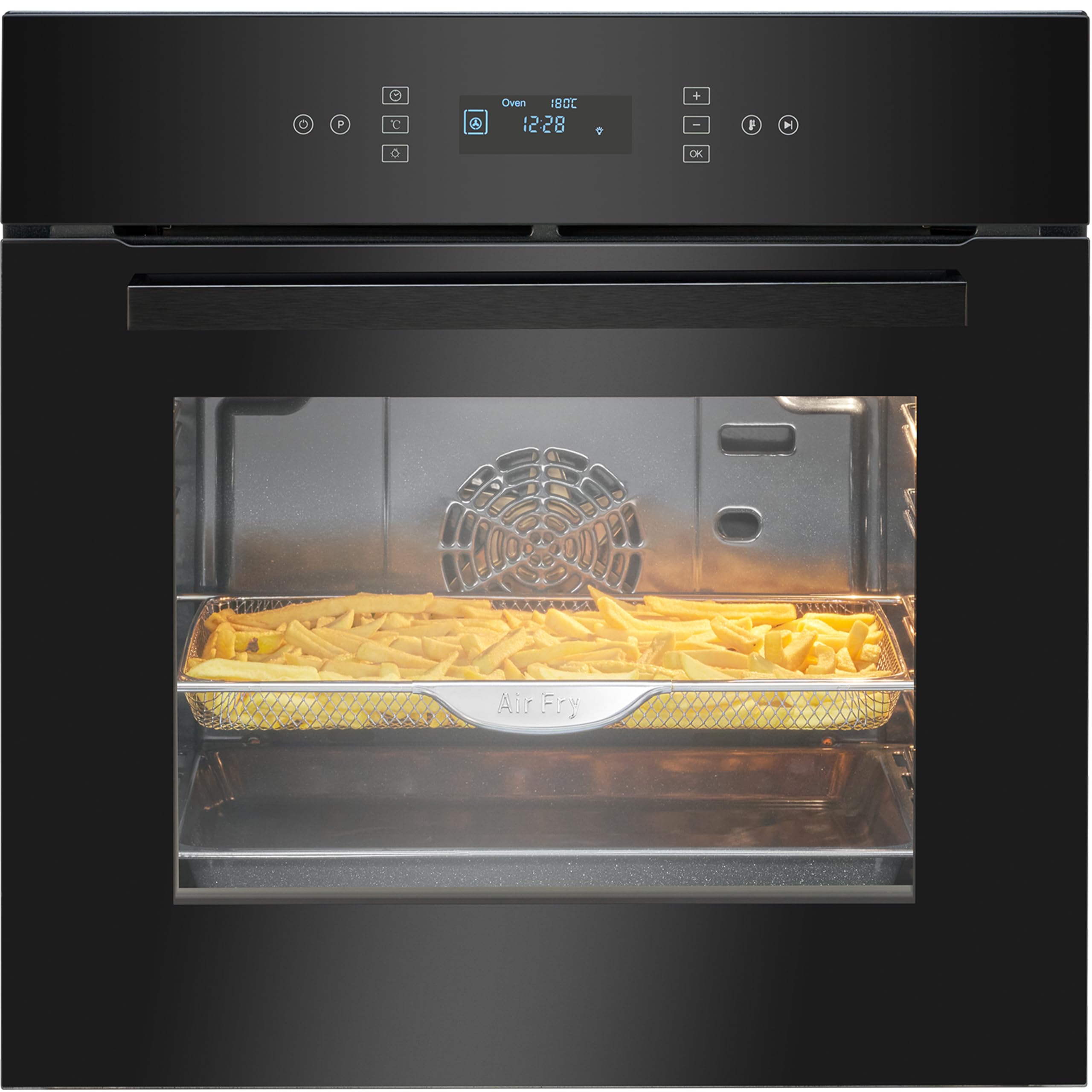 Bomann EBO 7912 Einbau-Backofen mit Pyrolyse 67L Touch-Display 50–280°C Energieklasse A schwarz