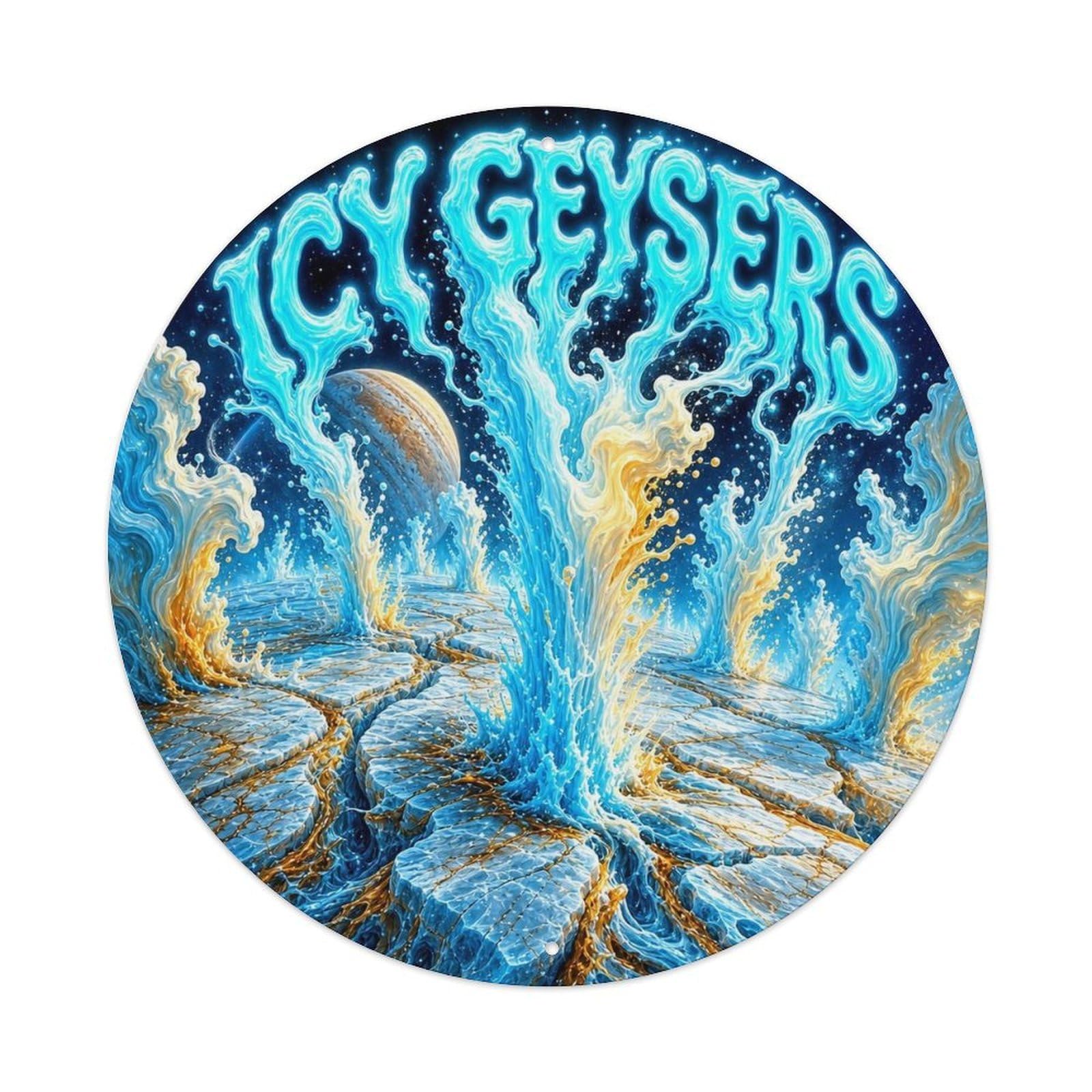 Solar System Vintage Space Europa Water Plumes Metal Tin Sign