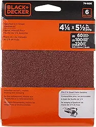 BLACK+DECKER Variedade de lixas, folha de 6 mm, pacote com 6 (74-606)