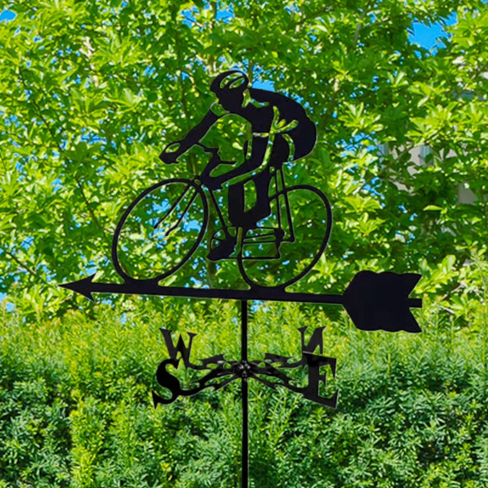 Wetterfahne | Fahrradfahrer Gartenstecker Wetterhahn,Richtungsanzeiger Dachspitze Dekoration Für Außenbereich Garten Farm Hof Terrasse