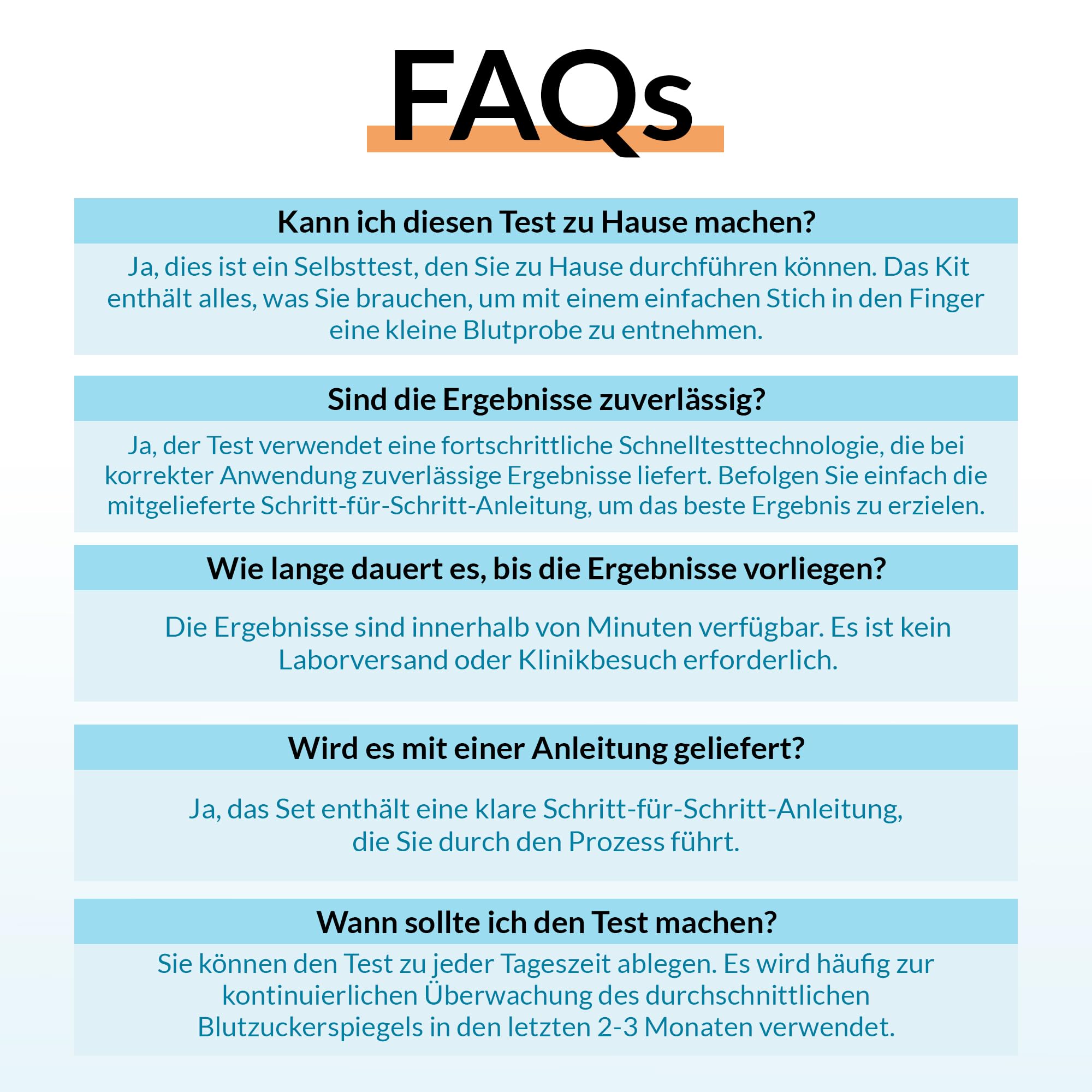 GetTested HbA1c Diabetes Schnelltest | Blutbasierte Auswertung von HbA1c-Markern, qualitative Interpretation nach Anleitung