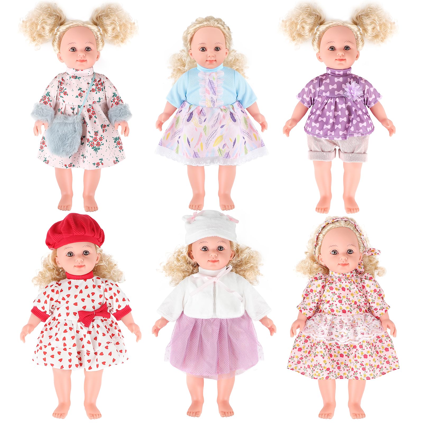 EHJRE Vestido Para Muñeca De 20 Cm – Conjunto De Ropa Blanca, Desmontable, De Tela Suave Y Duradera, Ideal Para Regalos Y Decoración