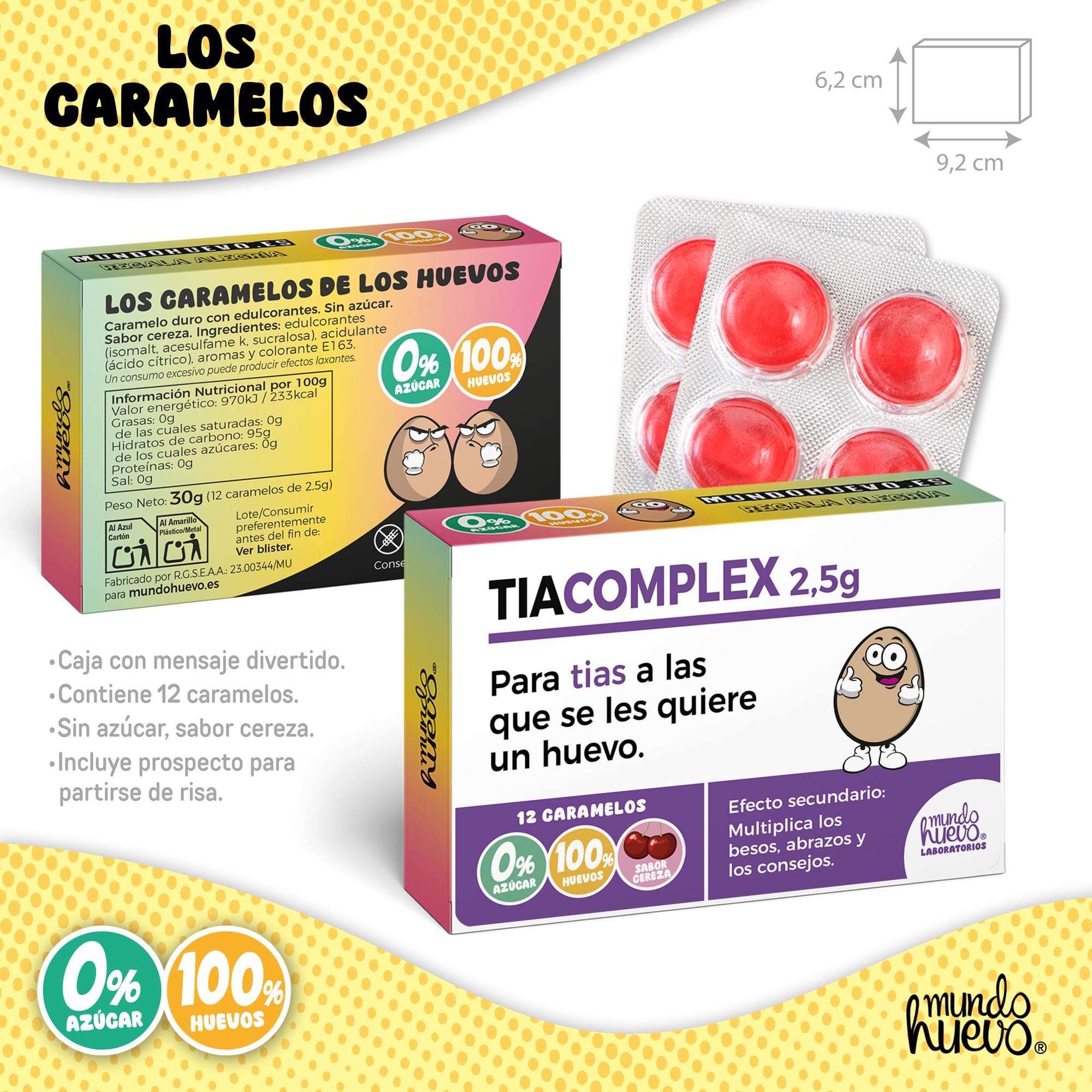 Pack Regalo Tita| Mi Tía Mola un Huevo + Caramelos TIACOMPLEX | Regalo Original y Divertido para Tías | Detalle Especial para Cumpleaños, Día de la Familia y Navidad