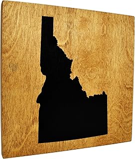 Idaho Wood Sign - 8”x8” State Map Silhouette Wooden Wall Art - Rustic State Pride Gift and Home Decor From Cranberry Collective