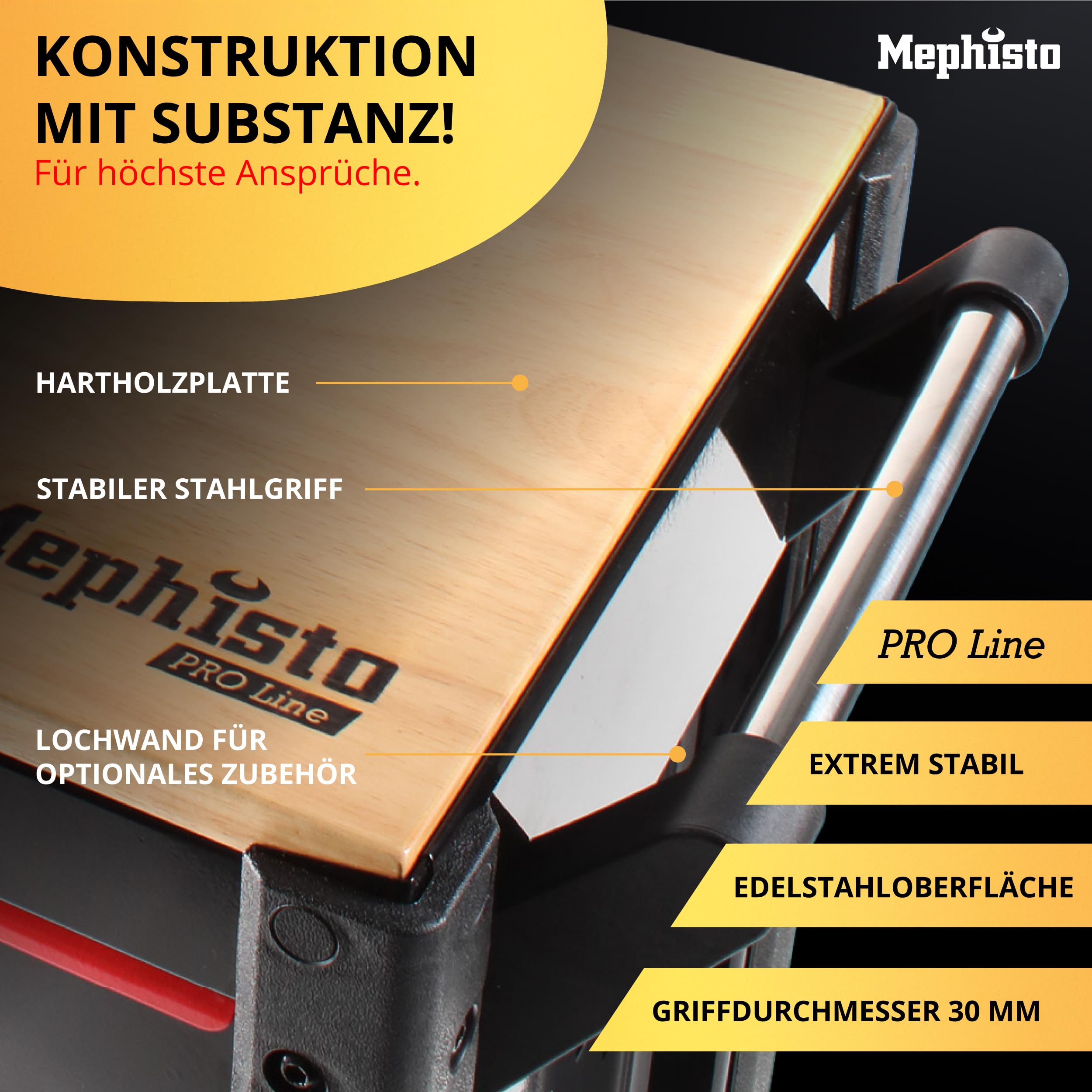Mephisto Pro-Line BIG Werkzeugwagen Werkstattwagen gefüllt mit 12 Schubfächer davon 11 inkl. Werkzeug wie VDE Schraubendreher, Ratsche mit Nusskasten, Schraubendreher-Set in Soft Inlays in Carbon Lock