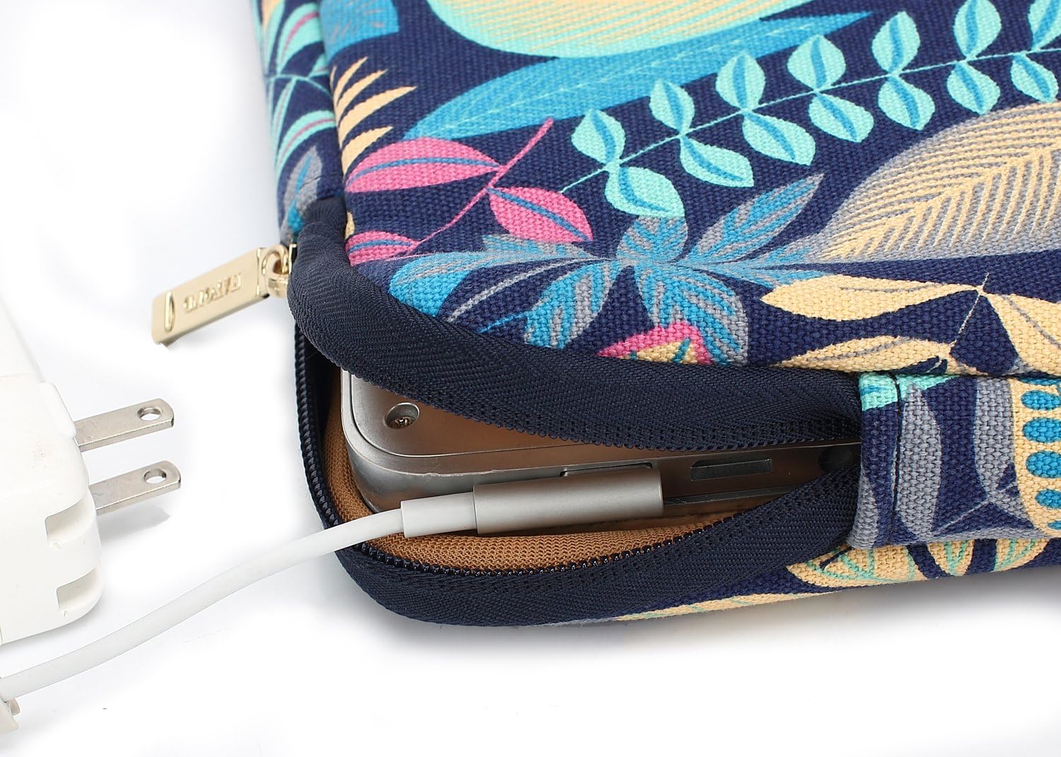 KAYOND Canvas Water-Resistant for 15.6-17 Inch Laptop Sleeve Case Bag (17 Inches, Forest Series Bule) - Image 5