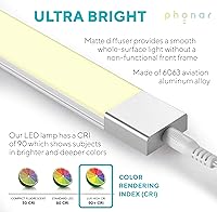 Vista 5 de phonar Paquete de 2 lámparas LED de iluminación debajo del gabinete de 24 pulgadas para cocina, armario, luz LED de color variable debajo