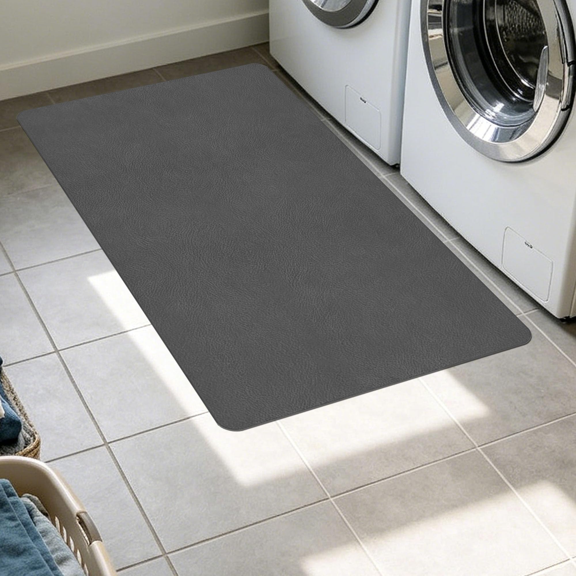 Tapis Salle de Bain Diatomite 40 x 90 cm Séchage Rapide Ultra Absorbant Diatomite à Séchage Rapide Facile à Nettoyer pour La Salle de Bain, Douche, Baignoire Ou comme, Gris Foncé