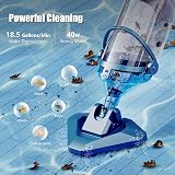 Enhulk Aspirateur de Piscine sans Fil, 60 mins de Autonomie, Longueur Extensible à 222cm, 4 Filtres, Débit d’Aspiration Jusqu’à 4200 L/H, Nettoyeur Électrique pour Piscines Hors-Sol/Spas, Bleu - 2