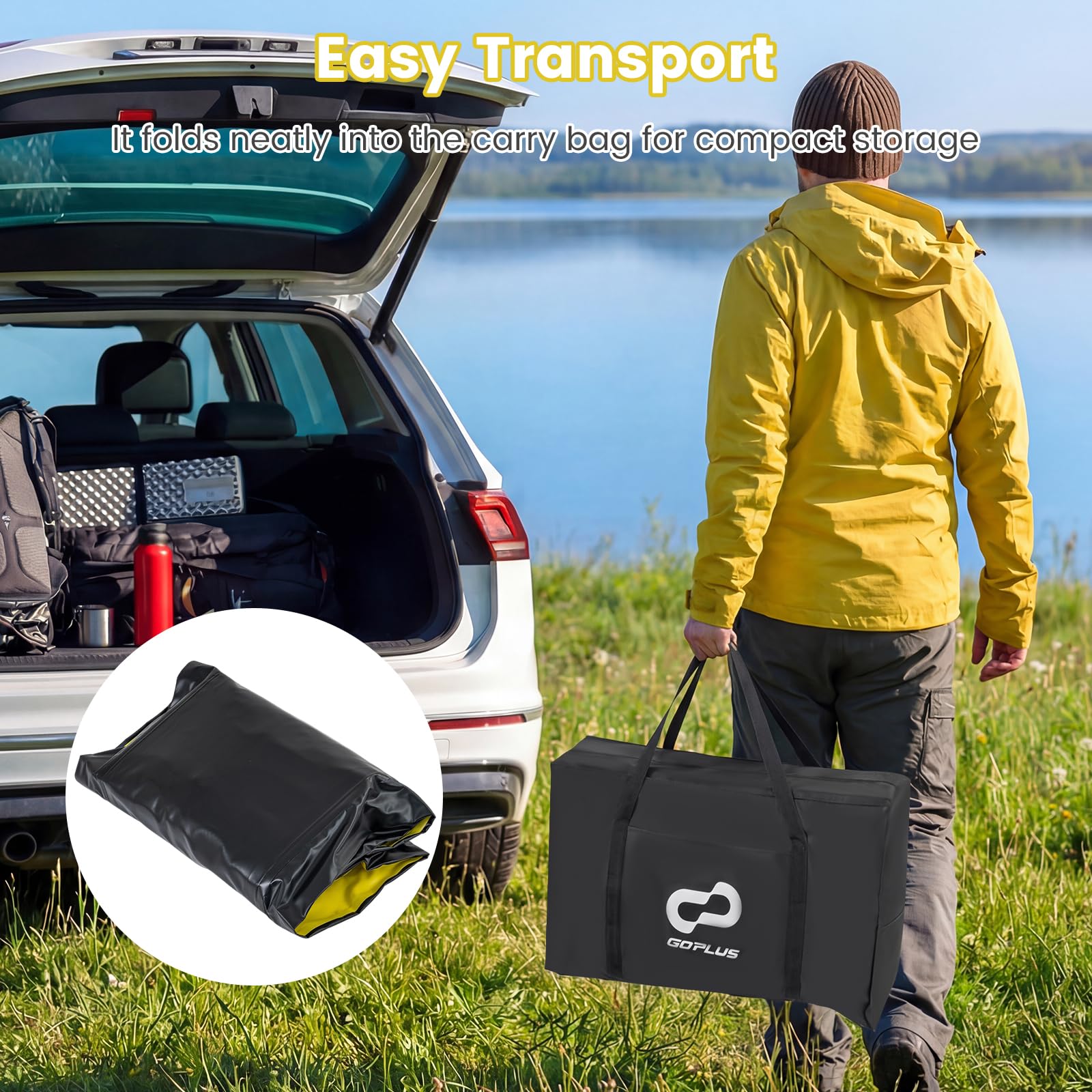 GOPLUS Kayak Inflable para 2 Personas – Portátil, Resistente y con Accesorios Completos – 381 cm, Soporta 230 kg