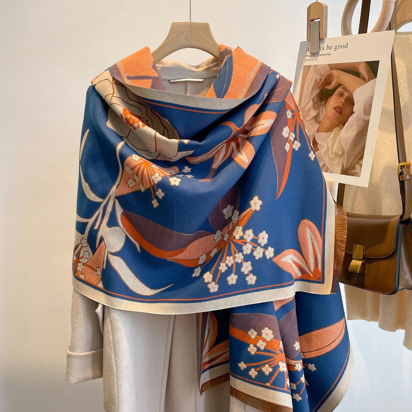 ZONTO Scialle Sciarpa Invernale Imitazione In Cashmere Da Donna A Doppia Facciata Femminile