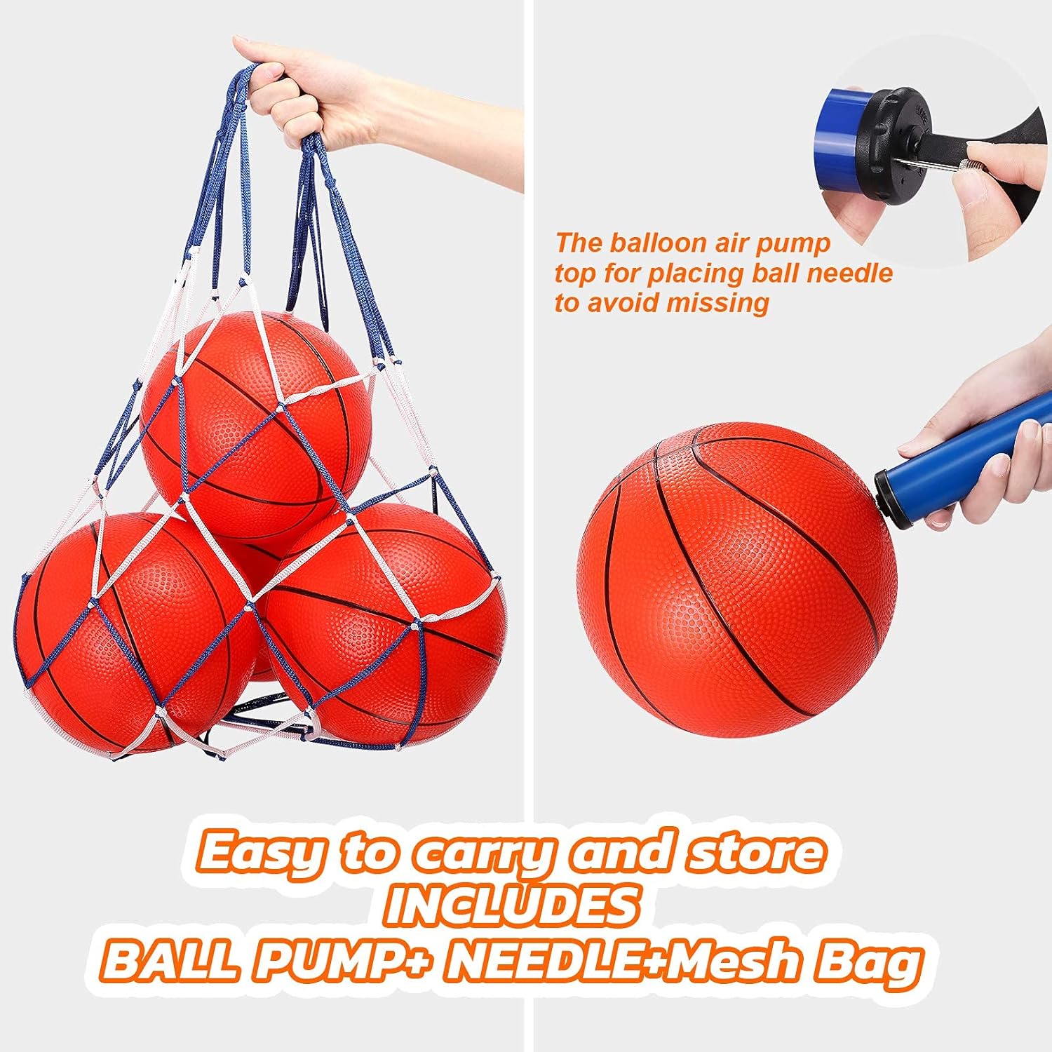 TNELTUEB Mini Basketball Replacement 8.5 Inch Pool Basketballs Ball Hoop Indoor Outdoor Toy, Fits All Standard Swimming Pool Basketball Hoop Pool Game Toy Water Games