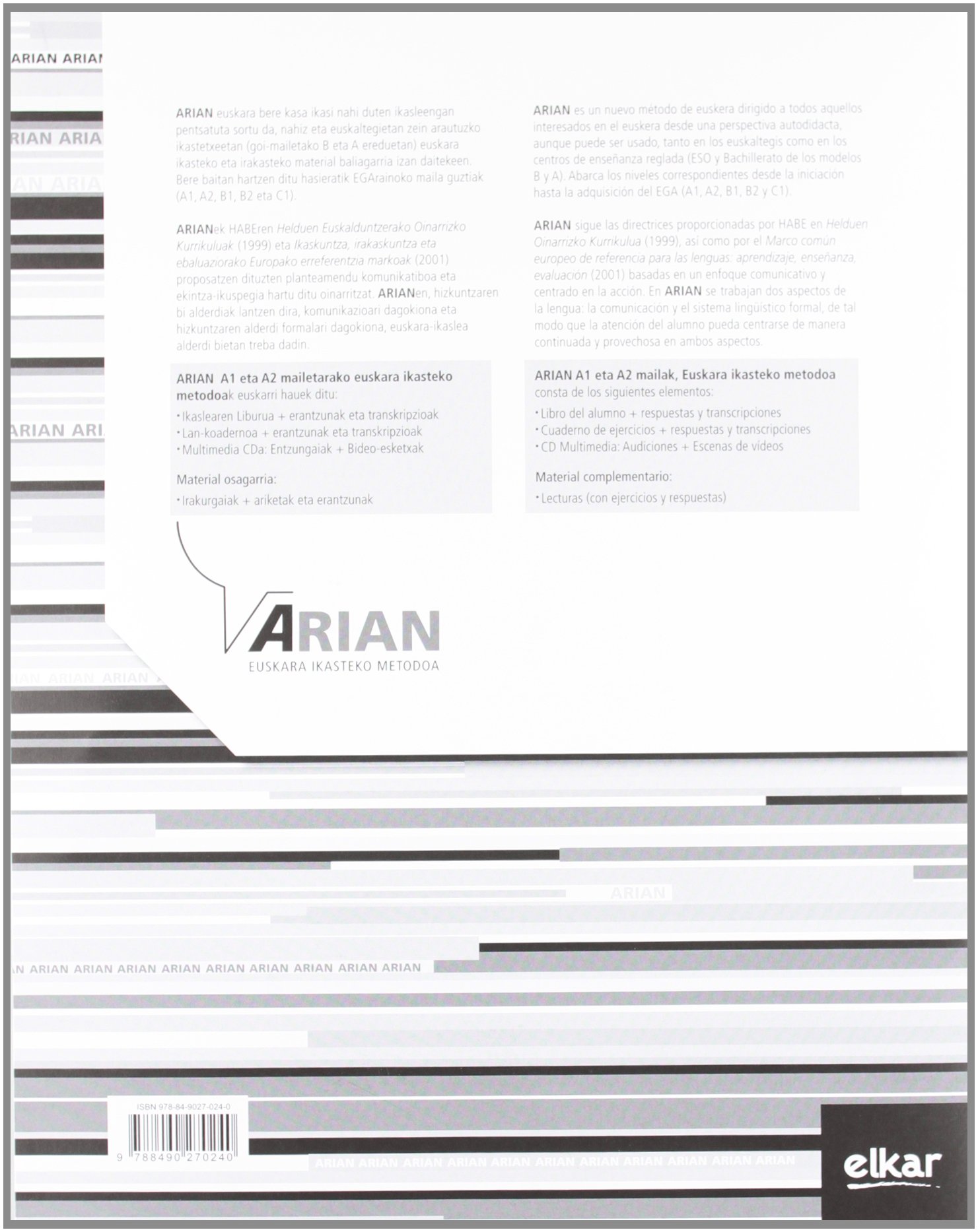 Arian A2.1 Ikaslearen liburua (+CD audioa)