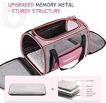BurgeonNest Cat Carriers for Medium Cats Under 15 lbs, Pet Carrier for Cats with Unique Side Bag,Top Load Small Pet Carrier Soft-Sided Escape Proof with 4 Ventilated Windows
