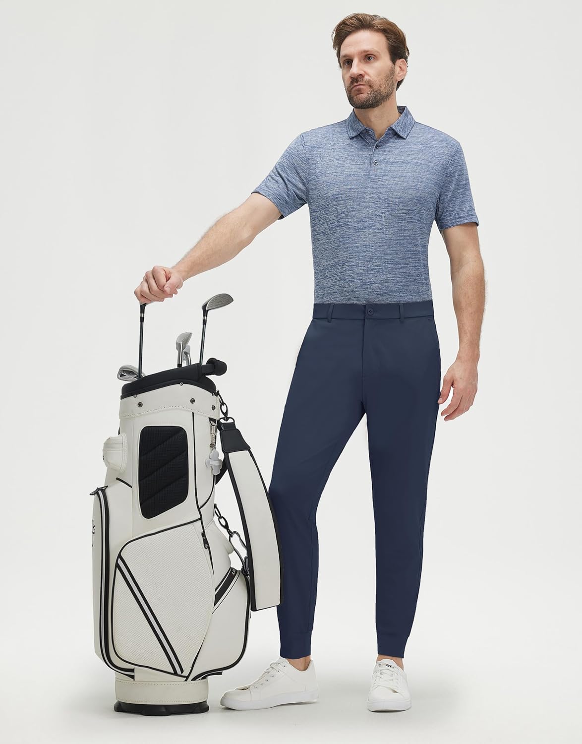 M MAELREG Men's Golf Joggers Pants with 5 Pockets Slim Fit Stretch Sweatpants with Belt Loops Travel Casual Pants for Men