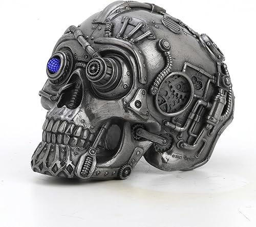 Miniatura 3 de Veronese Design 4 12" alto Steampunk láser ojo cráneo resina escultura Petwer acabado