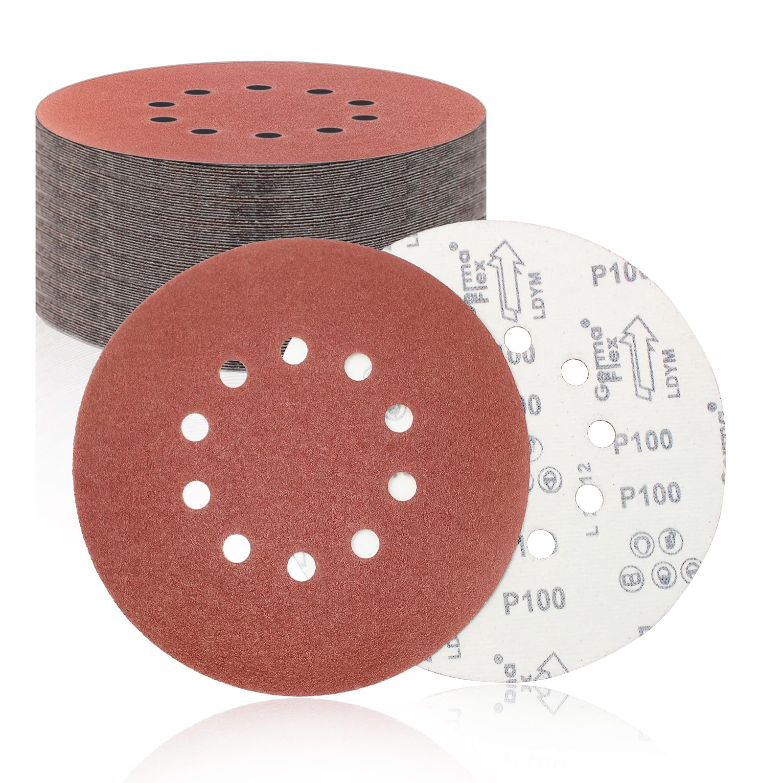 20 Pack 9 Inch 10 Hole 180 Grit Hook & Loop Sanding Discs - Aluminum Oxide Sander Disc Grinding Abrasive Sandpaper for Power Drywall Sander