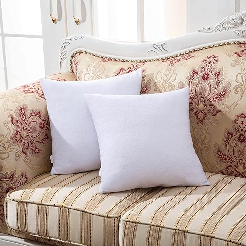 Miniatura 5 de Protectores de almohada impermeables a prueba de plumas con cremallera de 16 x 16 pulgadas, paquete de 2 fundas de almohada cuadradas de rizo de