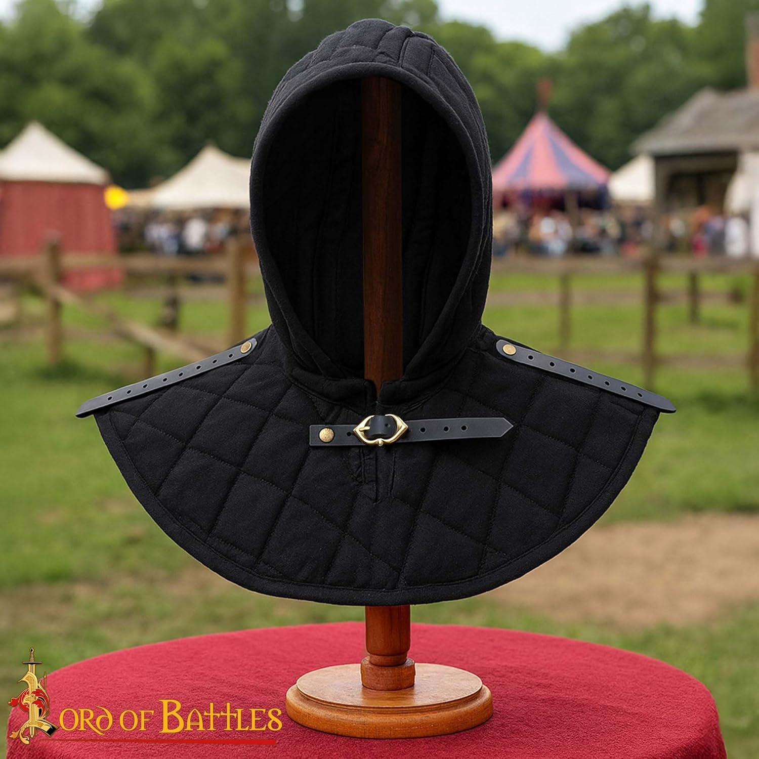 Padded Arming Cap with Collar Renaissance Medieval Cotton Collar & Coif Arming Cap Neck Head Protector Under Armor Costume - Image 6
