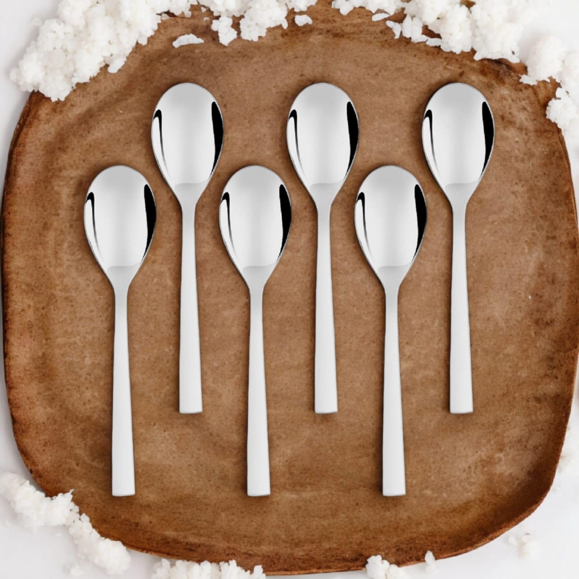 Montavo by FnS 6 Pieces Stainless Steel Tea Spoon Set for Tea, Coffee, Sugar & Spices, Small Spoons | Premium Cutlery | Dishwasher Safe Tableware, Home, Kitchen, Dining & Gifting (Trendz Design) 2