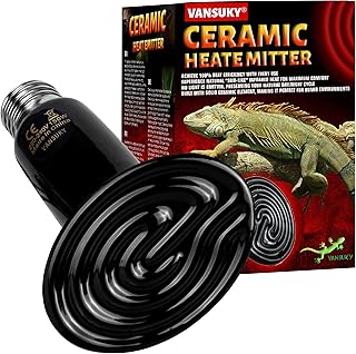 Vansuky Black Ceramic Heating Lamp AC220V Reptile Breeding Bulb Heating Green E27 Heating Lamp for Reptiles Turtle Lizard Snake Spider (25W / 50W / 75W / 100W / 150W / 200W), 50 W product image