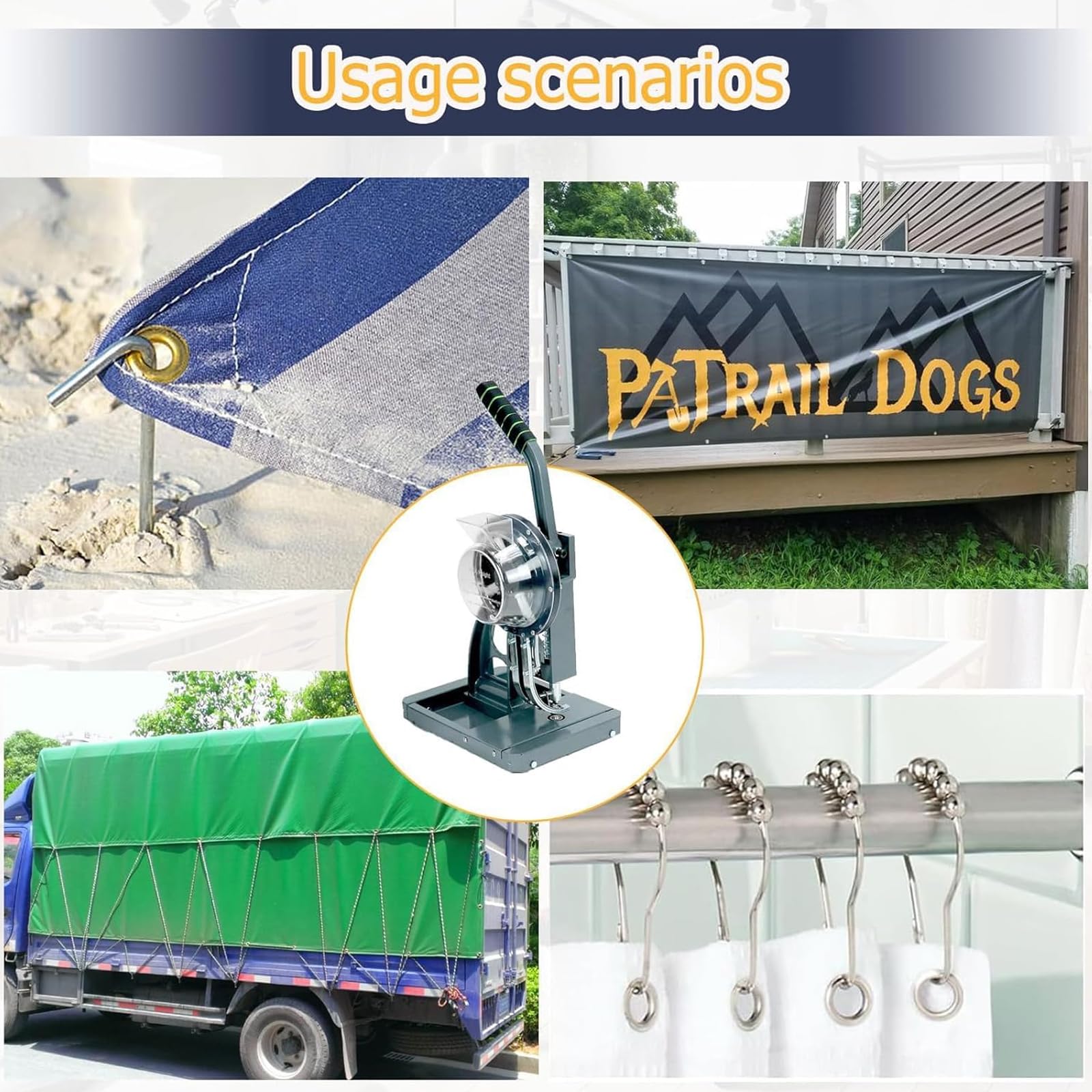 Máquina De Ojetes Semi-Automática, Punzón Comercial Con Alimentación Automática, Alicates Manuales Para Perforar Banners, Banderas, PVC, Tiendas, Carteles & Ropa 12mm