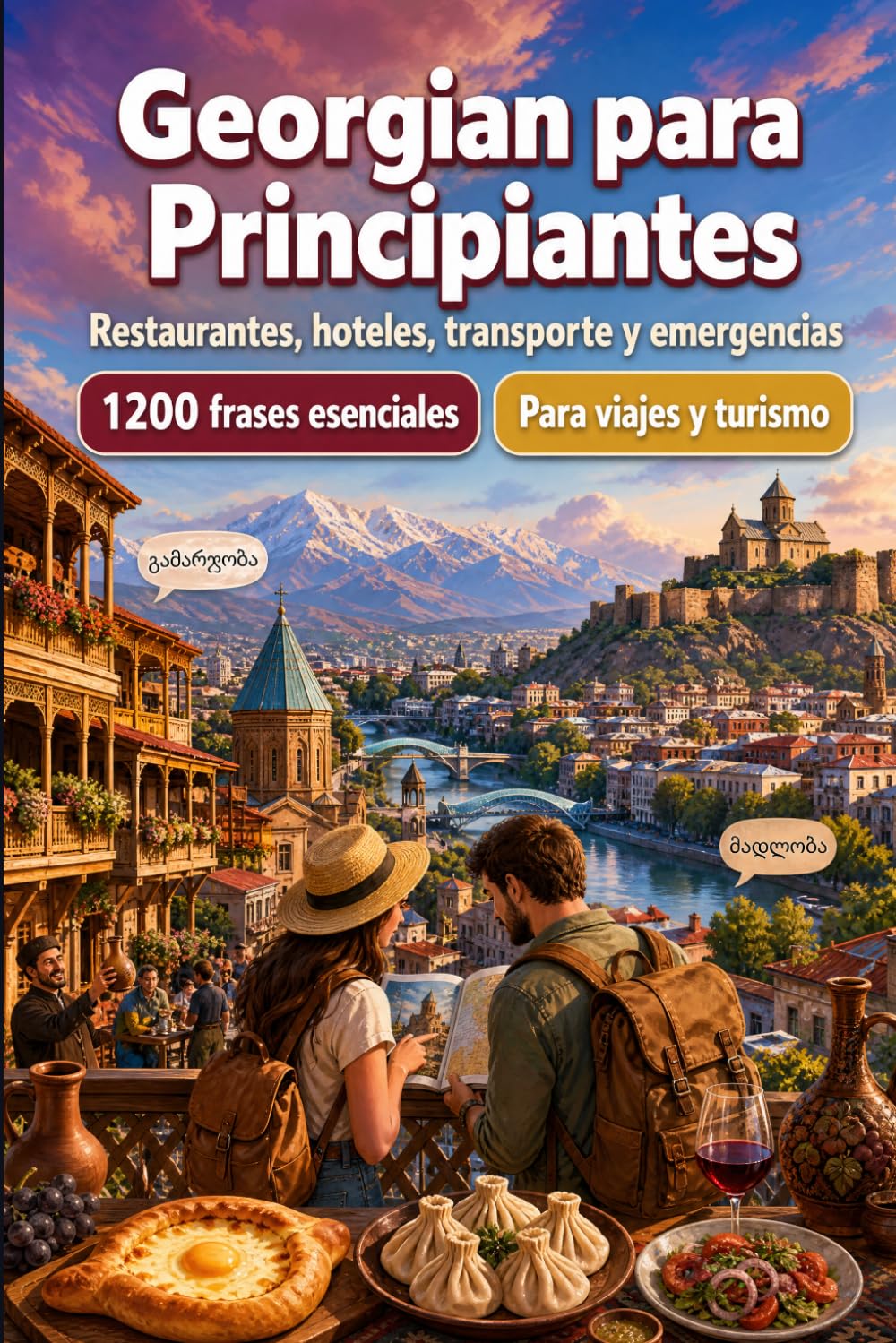 Georgian Para Principiantes: 1200 frases esenciales en Georgian para viajar: Guía fácil de pronunciación, conversaciones cotidianas, restaurantes, hoteles, transporte, compras, emergencias