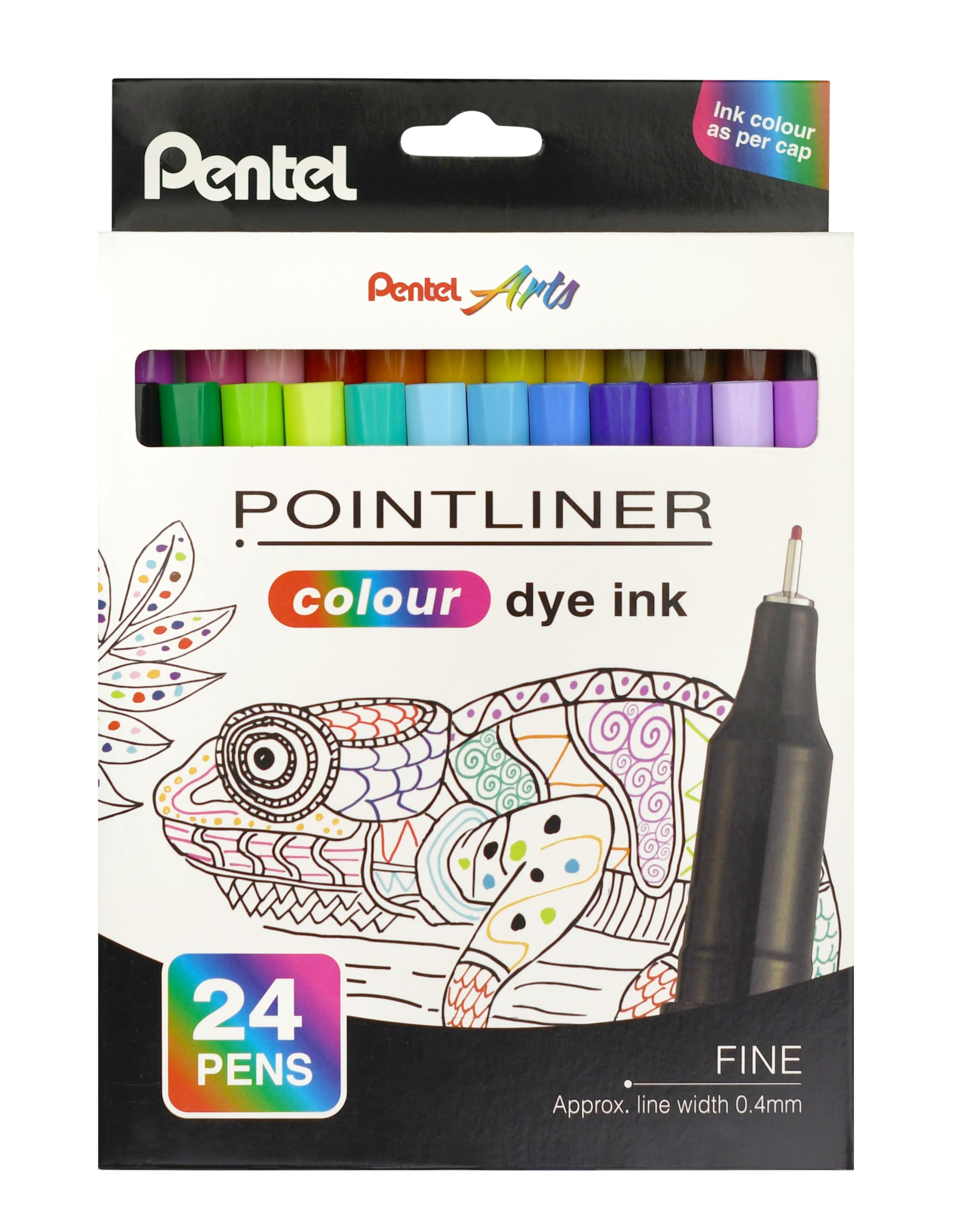 S40 Pointliner, Fine Writing Pen with Colour Dye Ink, 0.4mm Line, Assorted Colours (Walle…