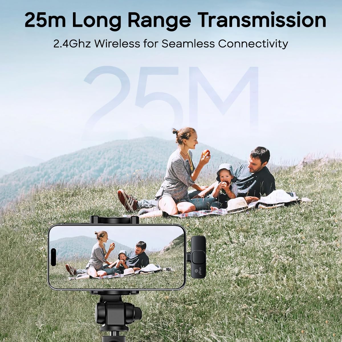 pTron Wireless Microphone - 25m Range, Noise Cancellation -7