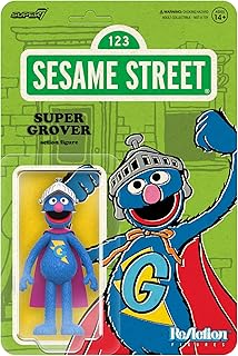 Super7 Sesame Street Super Grover - 3.75" Sesame Street Action Figure with Accessories Collectibles and Retro Toys