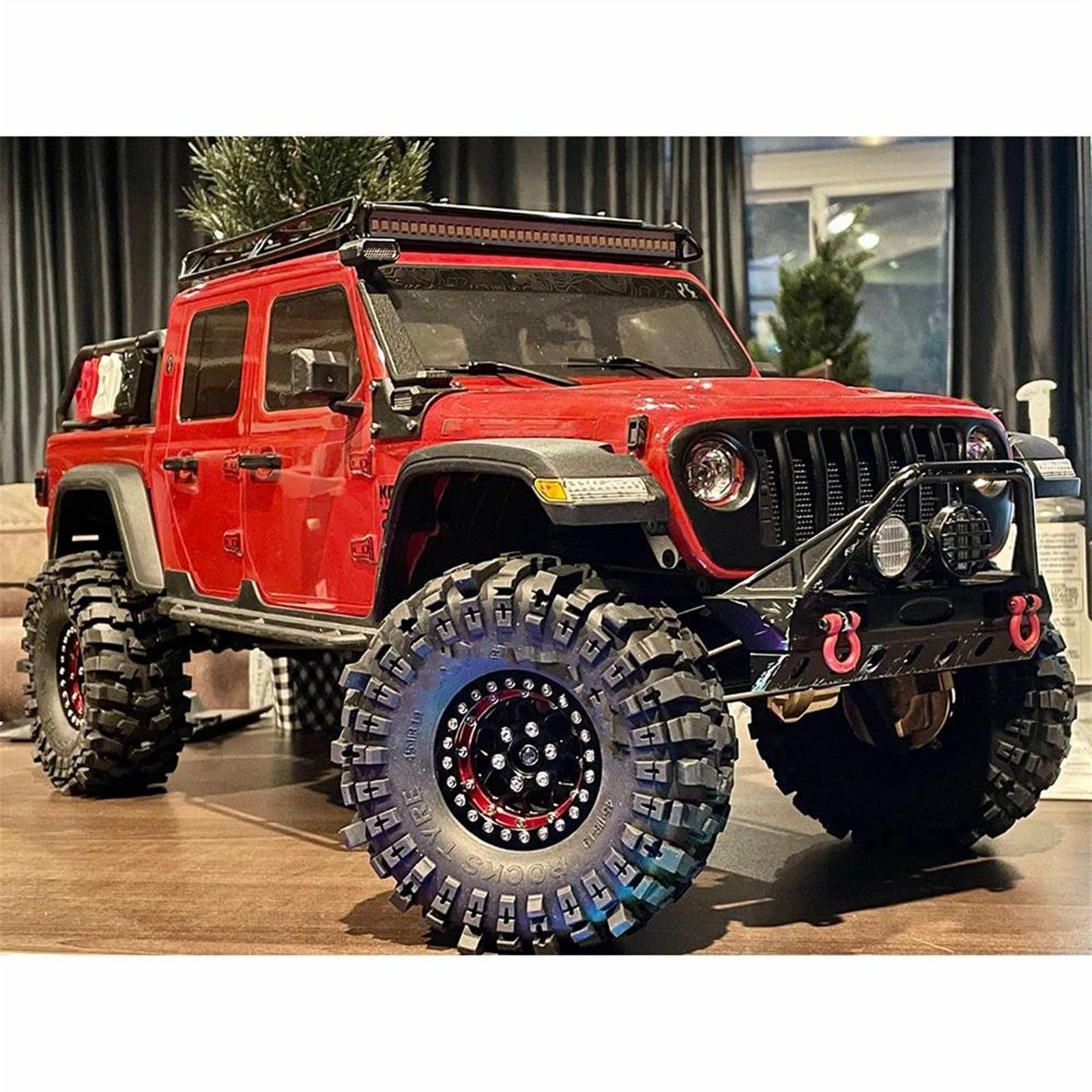 RC Car Pneumatico Ruota Compatibile con Axial per SCX10 90046 AXI03007 TRX4 RBX10M Gomma Morbida 1.9 Pneumatici delle Ruote 118 * 45MM per 1:10 RC Crawler Car RC Auto Pneumatico